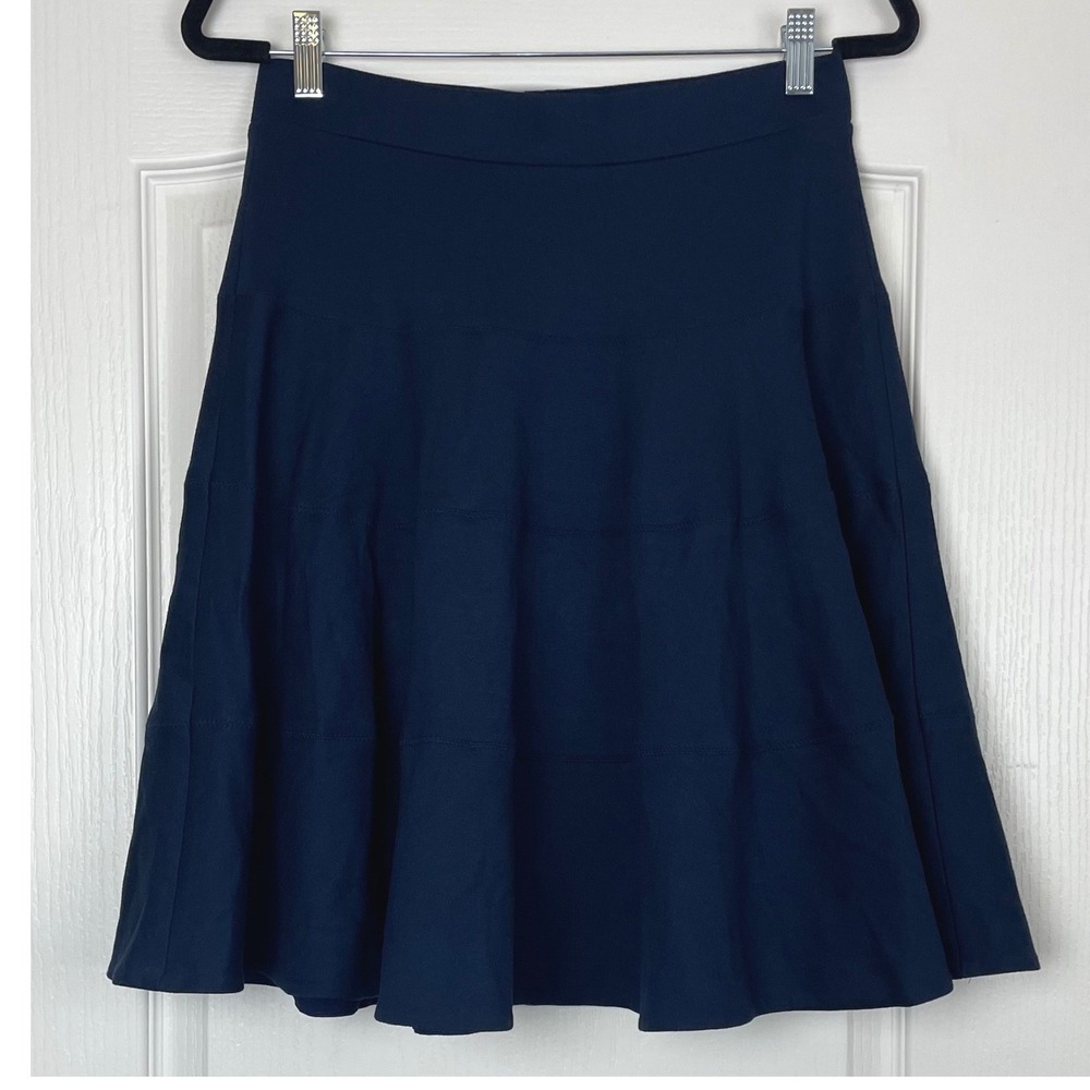 Lands End Women Seamed Ponte A-Line Skirt Radiant Navy Blue Small 6-8 Retail $59